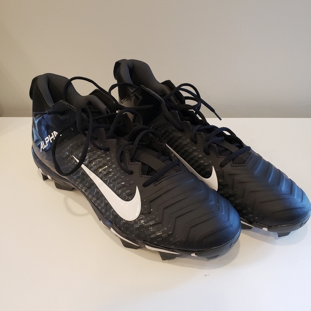Nike Alpha Menace 2 Shark Football Black White Cleats - 14W MENS
